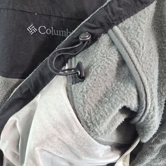 Columbia Jacket Mens XXL Gray Black Fleece Full Zip Nylon Shouder Denali - Picture 8 of 11